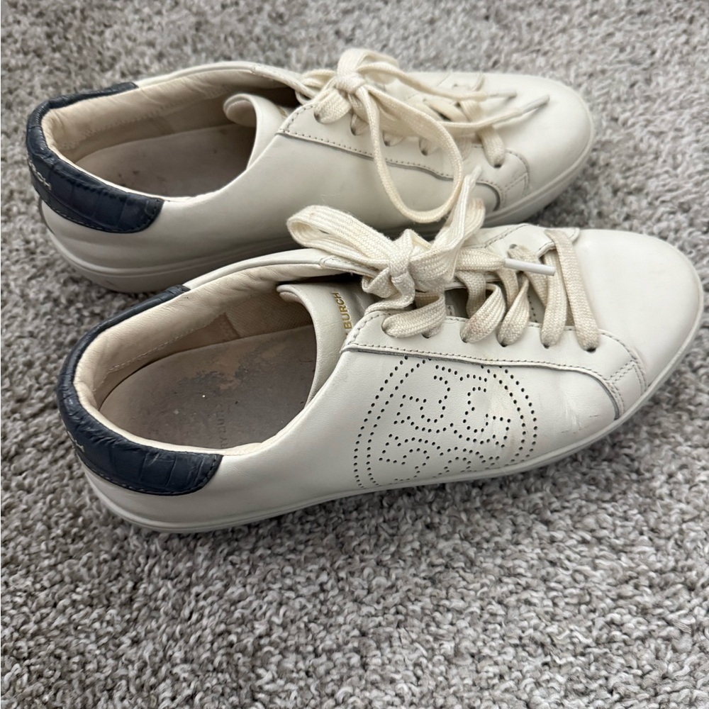 Tory Burch White Leather Sneakers